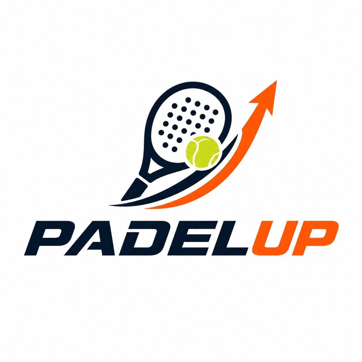 PadelUp padel sports brand logo for padel rackets, balls, and accessories