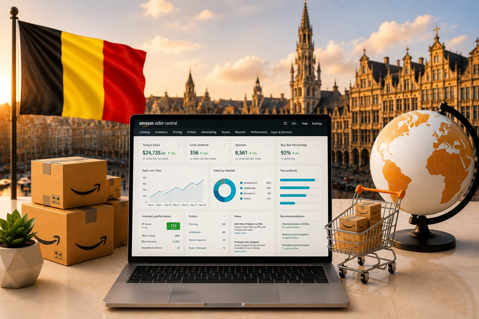 Amazon Global Expansion services connecting international marketplaces, global logistics, multilingual listings, and worldwide eCommerce growth