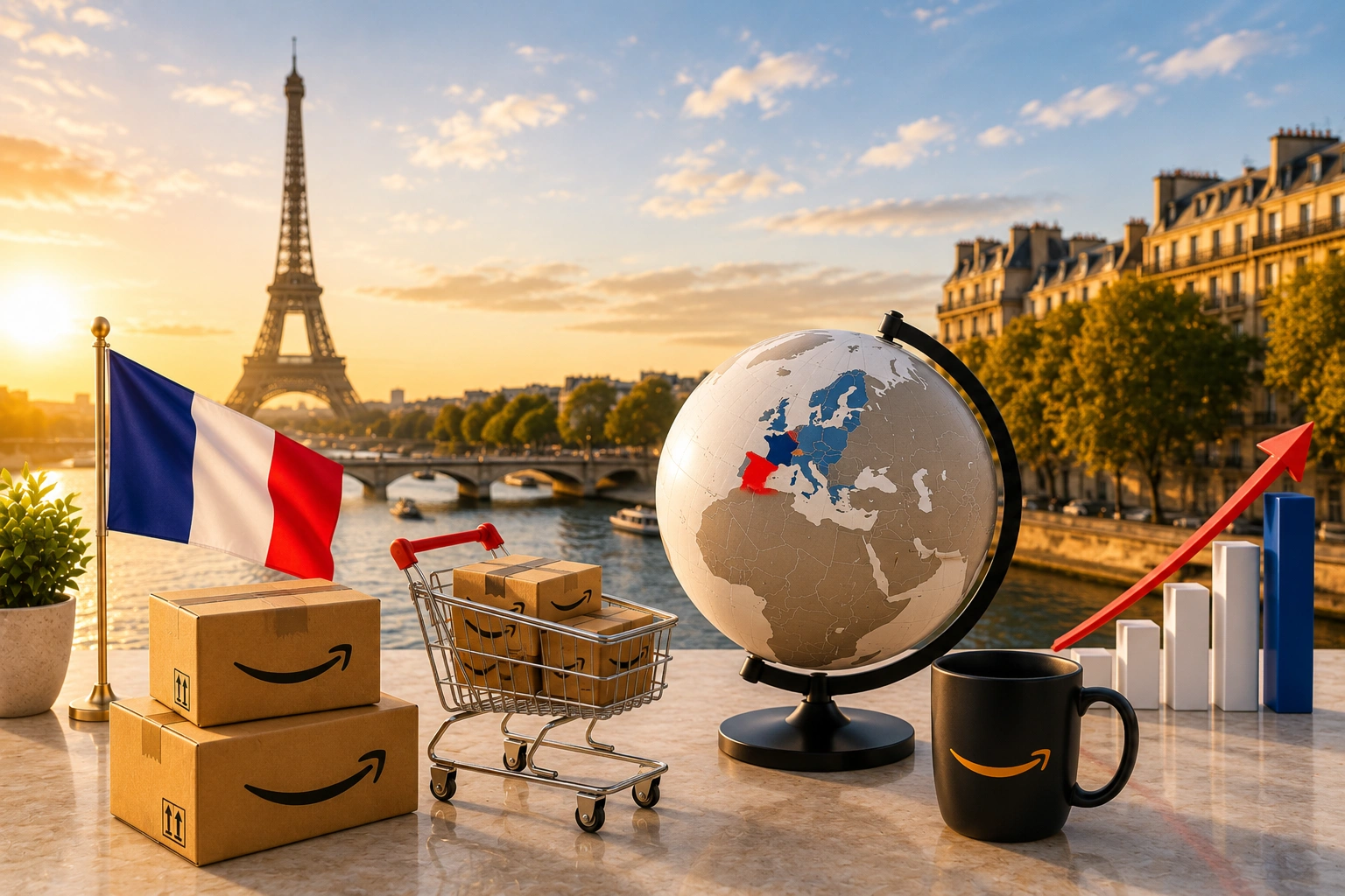 Amazon Agency France providing seller account setup, listing optimization, PPC management, and marketplace growth services