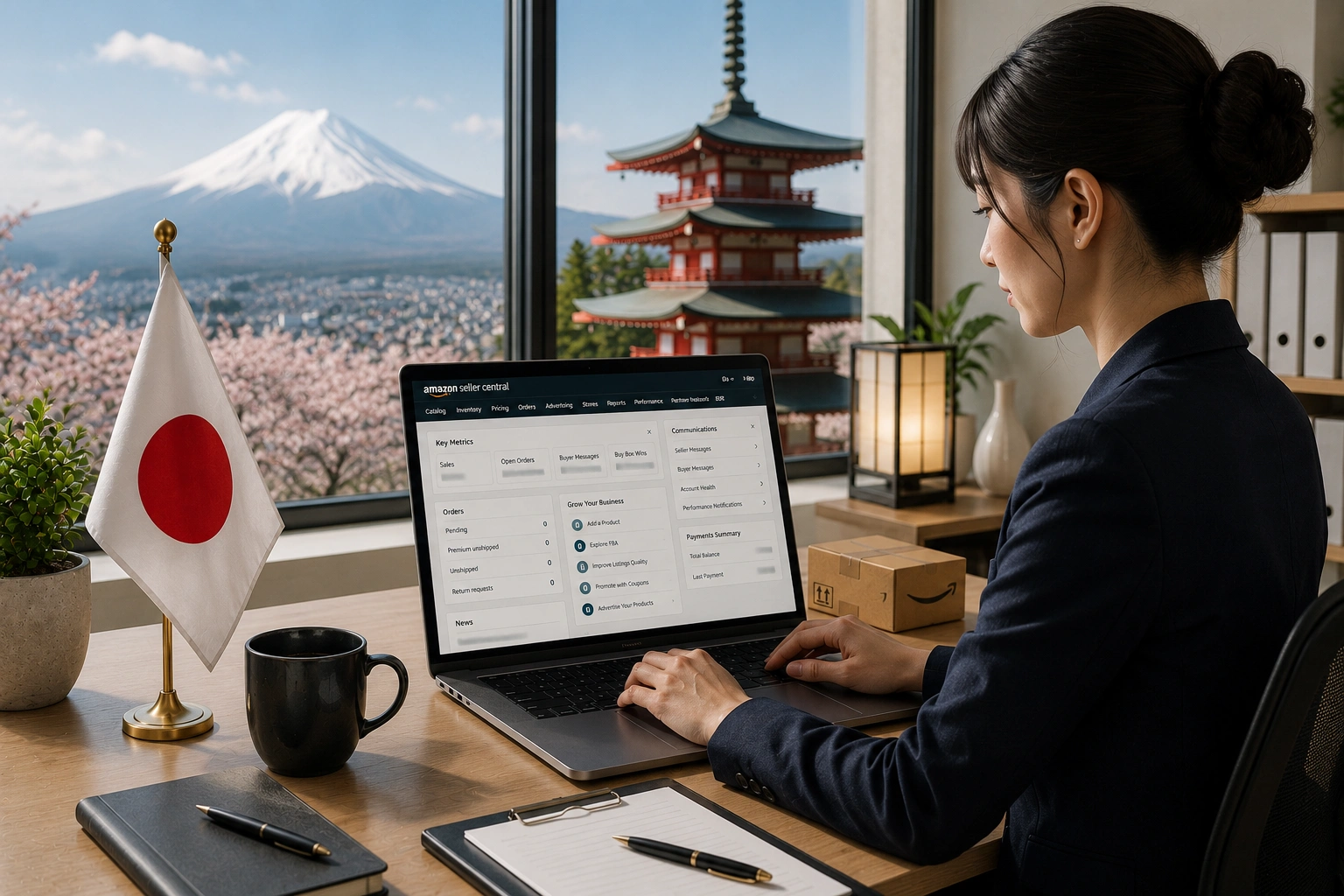 Amazon Agency Japan providing seller account setup, listing optimization, PPC management, and marketplace growth services