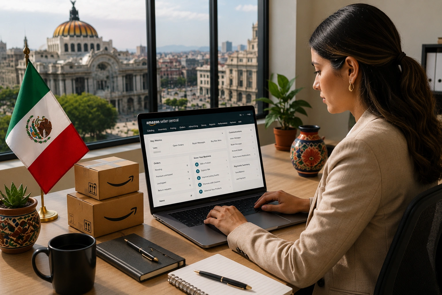 Amazon Agency Mexico providing seller account setup, listing optimization, PPC management, and marketplace growth services