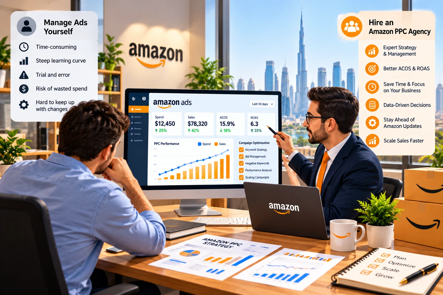 Should you hire an Amazon PPC agency or manage ads yourself? Discover 10 signs, costs, benefits, PPC performance metrics, and when to outsource in 2026.