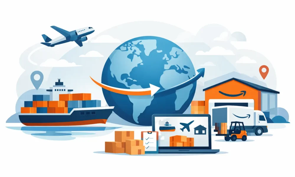 Amazon Freight Forwarding Service providing international shipping, customs clearance, cargo transportation, and FBA logistics for Amazon sellers
