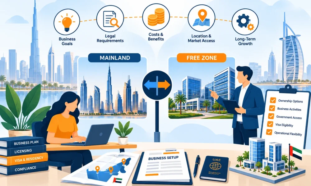 How to Choose Between Mainland and Free Zone Business Setup